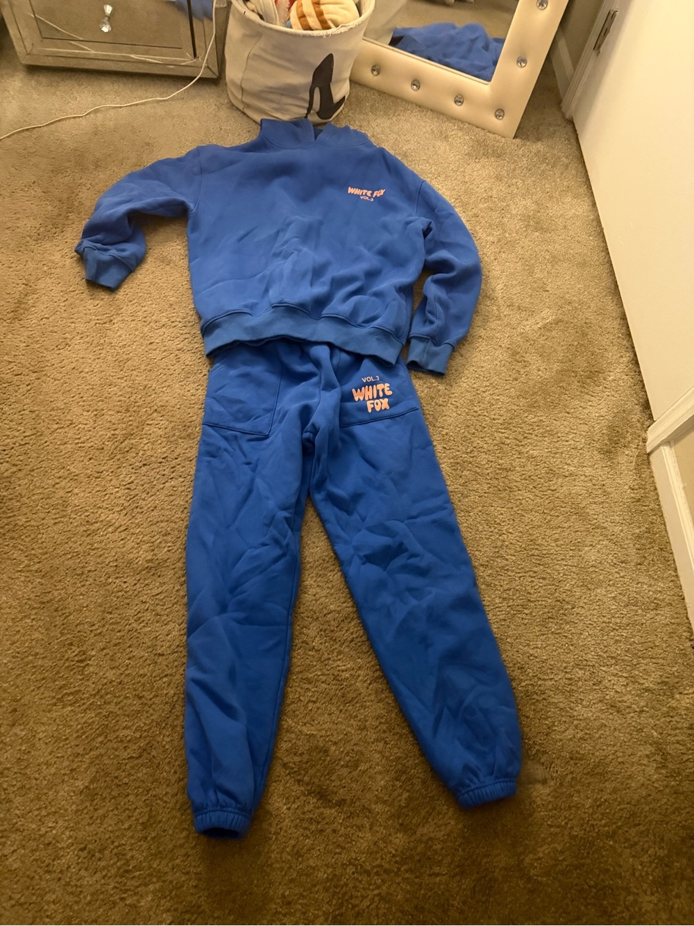 Blue Sweatshirt and Jogger Set - Logo